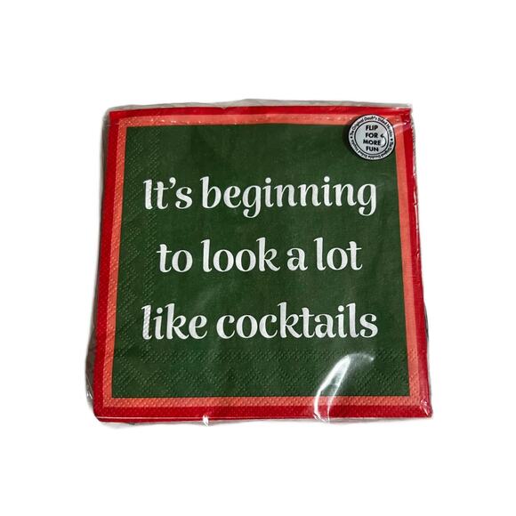 NWB Decorative Double-Sided FUN Party-Bar Christmas Napkins-20 Count - Picture 2 of 2